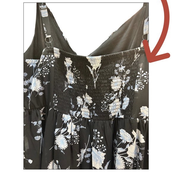 Pre-owned Torrid Maxi Chiffon Pleated Dress Black-Floral size 2x plus - Picture 6 of 8